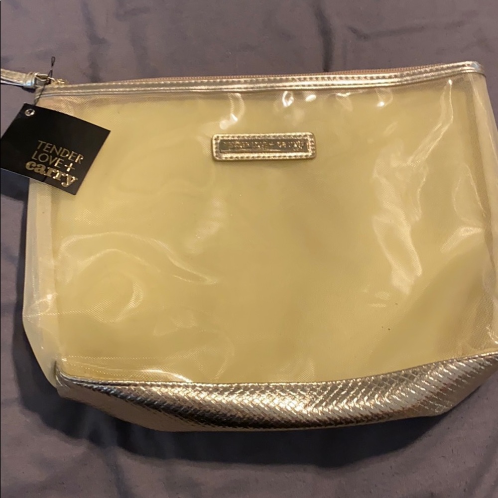 Gold cosmetic bag